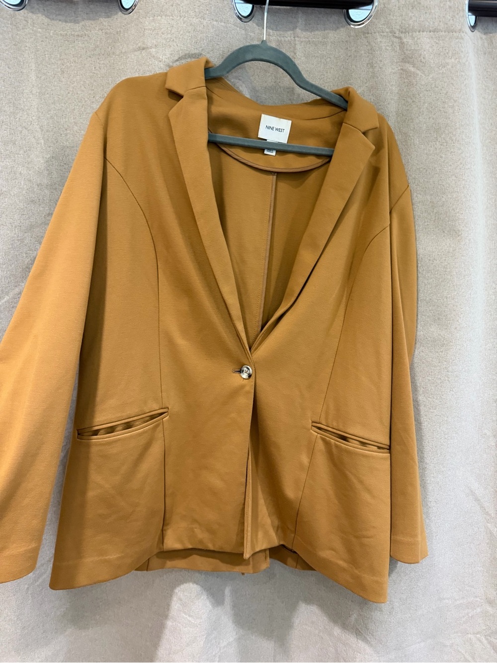 Nine West Ochre Single-Button Blazer